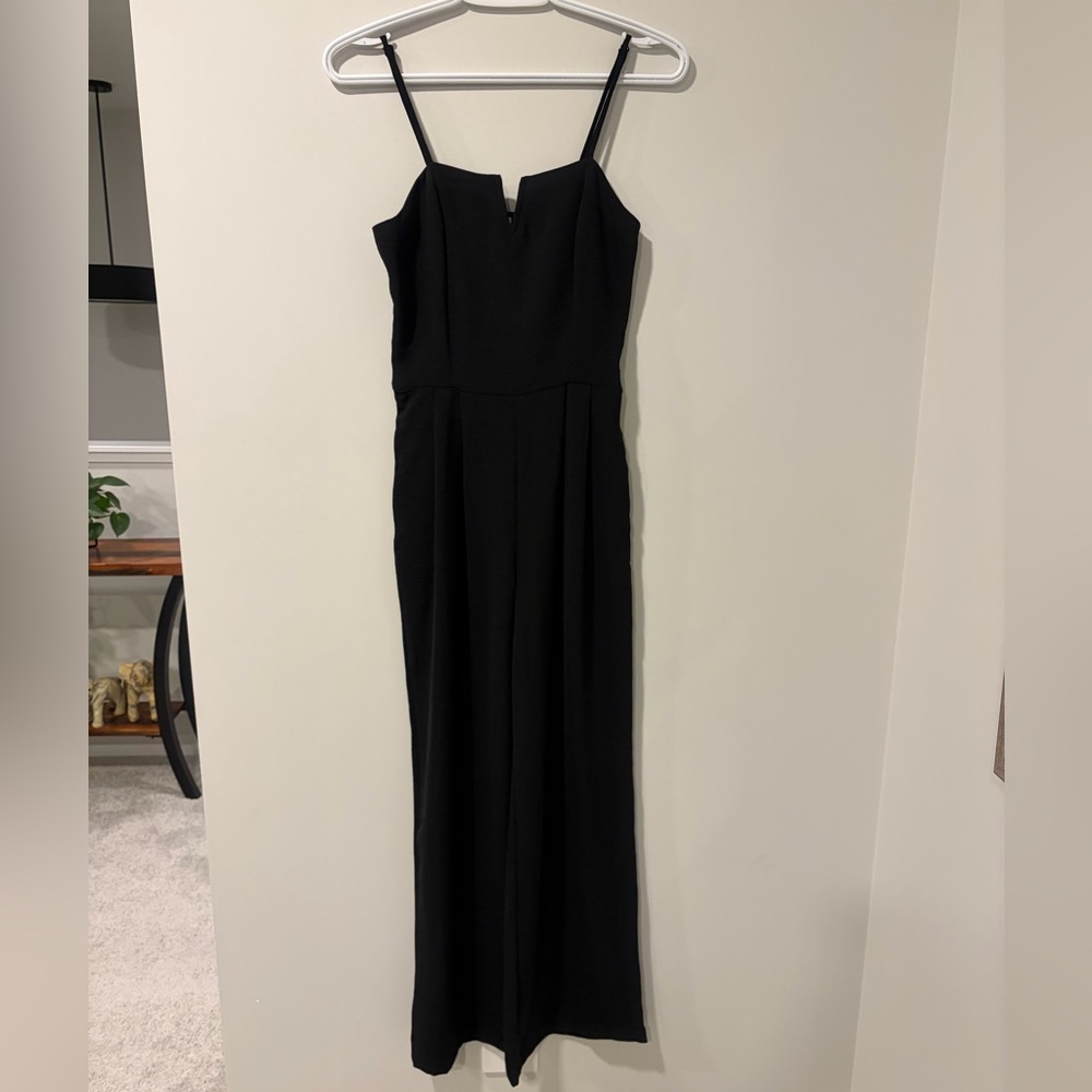 Monteau Black Sleeveless Smocked Wide Leg Jumpsuit NWT! - Picture 1 of 12